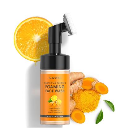 SHVYOG Vitamin C Turmeric facial cleansing foam cleansing foam for a radiant complexion reduces fine lines and wrinkles peeling facial cleansing Turmeric facial cleanser against dark spots