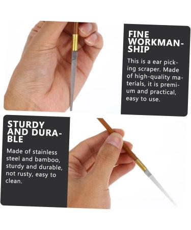 Anneome 1pc Bamboo Handle Straight Mouth Cloud Knife Ear Scraper Perfect for Ear Cleaning and Wax Removal - Buy Online on GoSupps.com