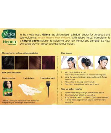 Dabur Vatika Henna Hair Colour - Permanent Natural Brown 60g | International Shipping Available - Buy Online on GoSupps.com