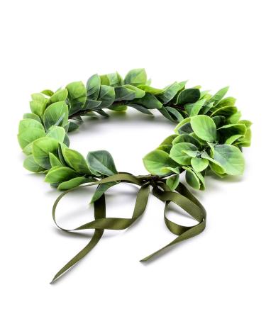 Floral Fall Christmas Flower Crown Vintage Berries Woodland Wedding Headband - Green Leaf - Buy Online on GoSupps.com