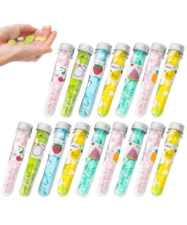 AsFrod16PCs soap Sorten soap leaves mini soap slices for on the way soap papier portable paper soap box for travel camping hiking active wash soap (fruit series - random colors)