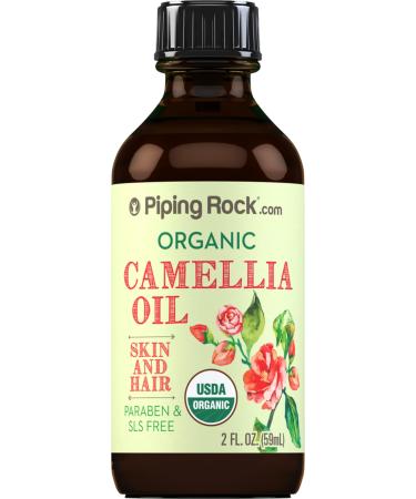 Piping Rock Organic Camellia Seed Oil | 2 fl oz | Moisturizer for Hair and Skin | Paraben and SLS Free