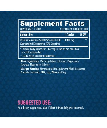 Tribulus Terrestris 1000mg Haya Labs 100tabl - Buy Online on GoSupps.com
