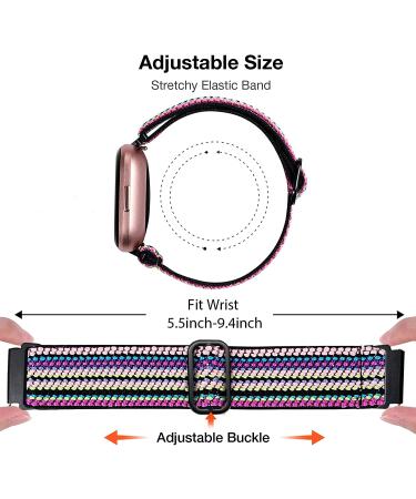 Stretchy Bands Compatible with Fitbit Versa 2 Bands for Women Men  Adjustable Elastic Replacement Wristband for Fitbit Versa 2 / Fitbit Versa / Fitbit Versa Lite / Fitbit Versa SE Black & Dark Blue & Gray & White & Pink &  - Buy Online on GoSupps.com
