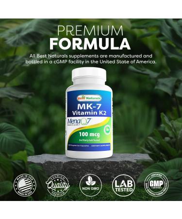 Best Naturals MK-7 Vitamin K2 100 mcg 120 ct (Pack of 3) - Buy Online on GoSupps.com