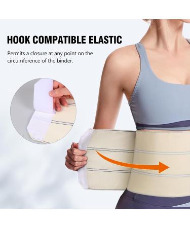 Elastic Abdominal Binder - Hernia Support Waist Belt | Universal Compression Wrap for Men & Women - Medium White - Buy Online on GoSupps.com