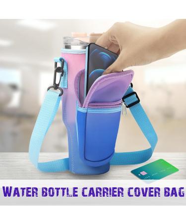 Multivalue Water Bottle Holder for Stanley Cup - Chic Tote with Strap & Phone Bag | Fits 40oz Tumbler - Ideal for Hiking (Black) - Buy Online on GoSupps.com