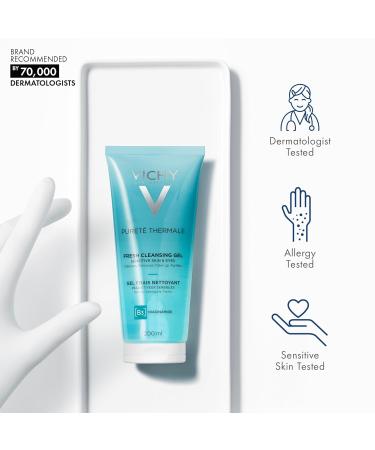 Vichy Puret Thermale Fresh Cleansing Gel - Gentle Makeup Remover with Glycerin & Niacinamide | Safe for Sensitive Skin | Refreshing Daily Cleanser - Buy Online on GoSupps.com