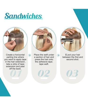 Fshine Adhesive Tape Hair Extensions | 45cm Medium Brown & Honey Blonde | Double-Sided Invisible Skin Cutting Strap | 20 Pieces | Real Hair #4P27 - Buy Online on GoSupps.com
