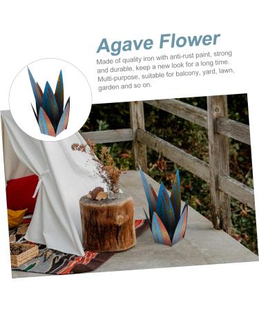 COHEALI 1 Set Ornament Floor Trim Decor Metal Art Outdoor Iron Flower Art Flower 3D Windmill Blue 24X12cm - Buy Online on GoSupps.com