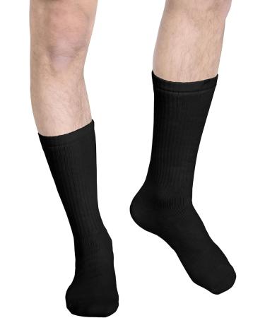 Buy Champion Men's Compression Socks 15-20 mmHg - Athletic Fit Crew Length Black Large | Cushioned Mid-Calf Sports Socks for Enhanced Performance - Buy Online on GoSupps.com