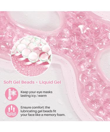 MIVORA Cooling Gel Mask for Puffy Eyes - Hot Cold Therapy for Migraine Headache, Dark Circles, Sinus Pain - Reusable - Light Blue (A-pink) - Buy Online on GoSupps.com