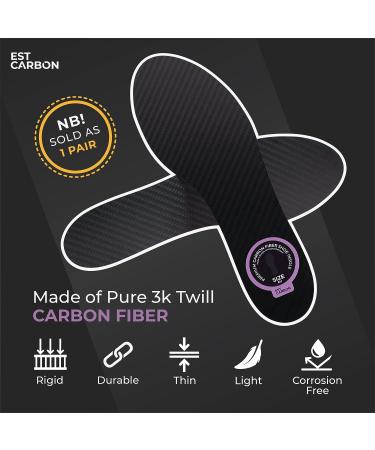 Carbon Fiber Insoles 2-Piece Set | Rigid Carbon Shoe Inserts for Sports & Recovery | Ideal for Running, Hiking & Training | Men 6.5-7/Women 7.5-8 - Buy Online on GoSupps.com
