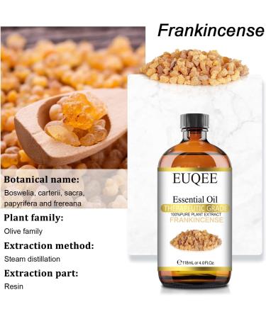 EUQEE Frankincense Essential Oil 118ml - Pure Aromatherapy Oil for Diffusers & Humidifiers | Natural & Relaxing Scent | Pack of 1 - Buy Online on GoSupps.com