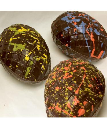 Elegant Easter Egg Premium Hand-Painted Swiss 58% Dark Chocolate Hollow with Petite Painted Dark Solid Eggs - Buy Online on GoSupps.com