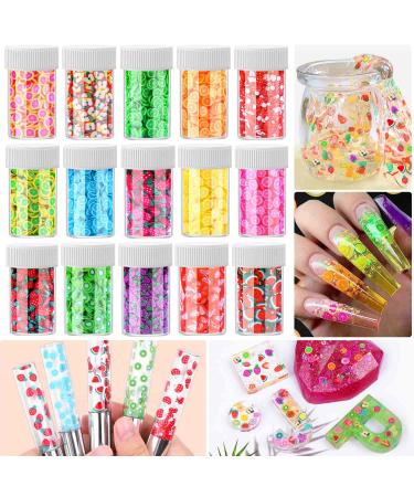 12000 Pcs Assorted Fruit Nail Art Slices - DIY Slime, 3D Polymer, Resin Making Charms for Lip Gloss, Nail Art, Cellphone Decor - 15 Styles by Acejoz - Buy Online on GoSupps.com
