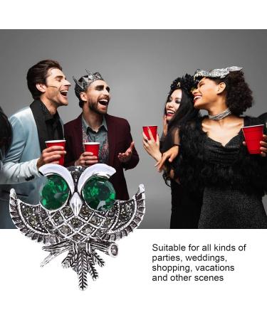 Rhinestone Perched Owl Brooch Cute Beautiful Fashion Big Eyed Owl Brooch Simulated for Weddings for Parties for Vacations - Buy Online on GoSupps.com