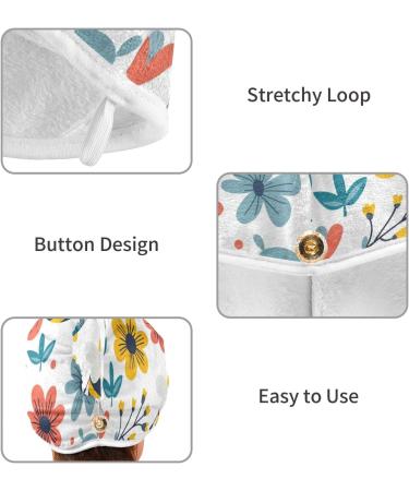 Lovely Bees Flowers Hair Towel 2 Pack - Super Absorbent Quick Dry Turbans for Women & Girls - Buy Online on GoSupps.com