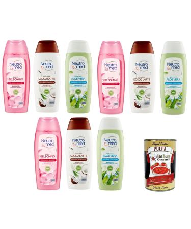 Italian Gourmet E.R. Neutromed pH 5.5 Jasmine Aloe Vera Coconut Milk Shower Gel pH 5.5 Jasmine Aloe Vera Coconut Milk 9 x 400 ml + Italian Gourmet Pulp 400 g