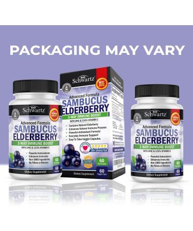 BioSchwartz Daily Fruits and Veggies Supplement for Women and Men (2 Month Supply) Plus Elderberry with Zinc and Vitamin C for Adults Immune Support (2 Month Supply) - Buy Online on GoSupps.com