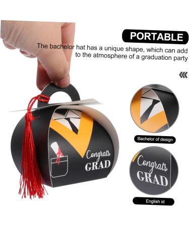 VILLCASE Graduation Favors Mini Chocolates 50pcs Boxes Graduation Hat Candy Box Paper Bride Gift Graduation Season Grad Cap Decorations Party Candy Holder 1 count (Pack of 1) Red - Buy Online on GoSupps.com