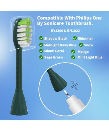 Toothbrush Replacement Heads for Philips One Series Sonicare - 10 Pack Soft Bristles - Sage Green - Buy Online on GoSupps.com