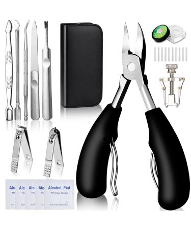 10 pieces professional footnail pliers Set Modacraft Super Schauf High -quality stainless steel toenails pedicure set for thick ingrown hard toenails Paronychie onychomycosis nail fungus silver
