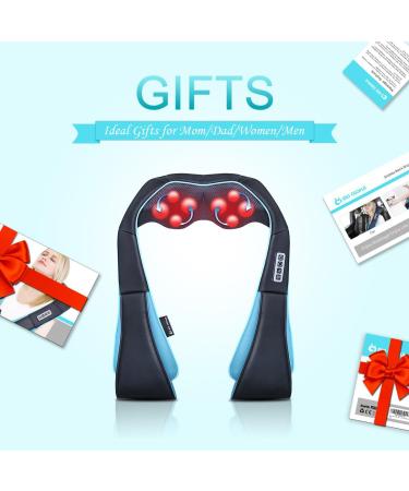 Shiatsu Massage Device with Heat Ideal Christmas Gift for Men Women Mom & Dad Relieve Neck Shoulder Back Waist Leg and Foot Pain - Buy Online on GoSupps.com
