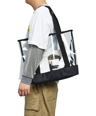 BORMELUN Clear Tote Bag for Women - Large Transparent Handbag in Black - Buy Online on GoSupps.com
