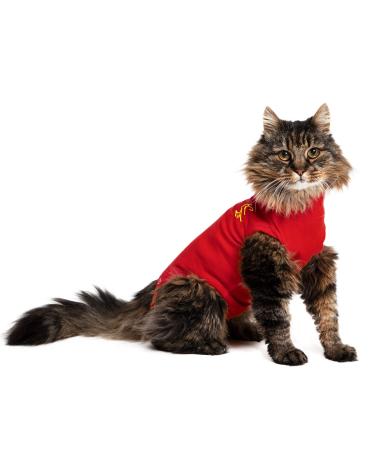 MPS Medical Pet Shirt Cat Surgery Recovery Suit Red X-Small