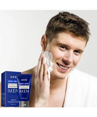 LINGDANG Razorless Shaving Cream for Men Hair Removal Cream Beards Depilatory Cream Extra Strength for Coarse Beards No Razor Needed Skin Friendly Painless Flawless Hair Remover Cream - Buy Online on GoSupps.com