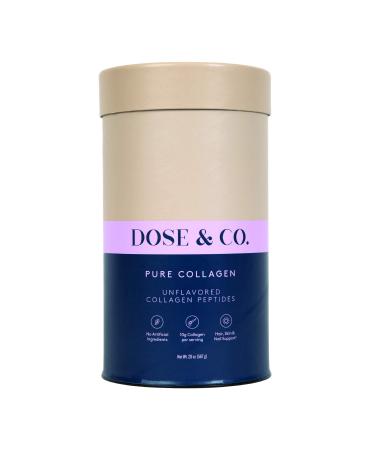 Dose & Co Pure Collagen Powder (Unflavored) 20oz Amazon Exclusive  Hydrolyzed Collagen Peptides Supplement - Non-GMO, Dairy Free, Gluten Free, Sugar Free  Supporting Hair, Skin, and Nails 20 Ounce