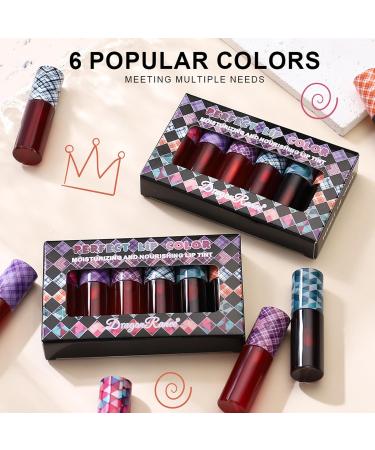 Buy 6 Colors Lip Tint Stain - Korean Non-Stick Liquid Lipstick & Cheek Tint - Moisturizing Lightweight Long-Lasting Vivid Colors - Buy Online on GoSupps.com