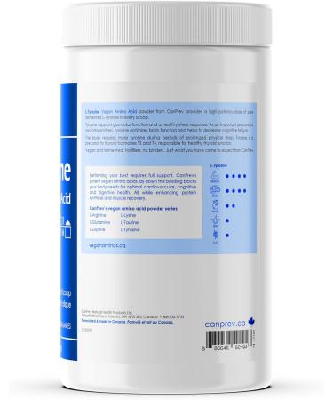 CanPrev - L-Tyrosine Vegan Amino Acid 220g Powder - Improves Cognitive Fatigue - Optimizes Brain Function and Memory - Buy Online on GoSupps.com