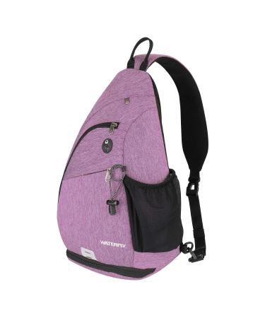 WATERFLY Sling Bag Crossbody Backpack: Over Shoulder Daypack Casual Cross Chest Side Pack Large Purple 1