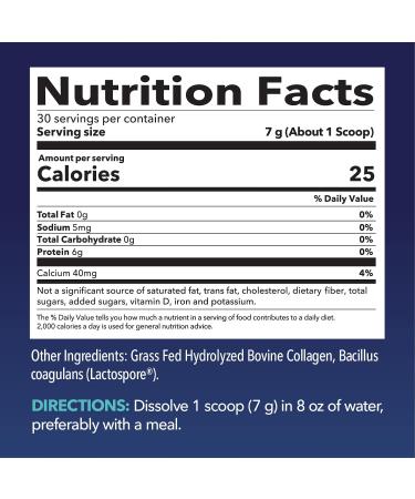 Collagen Peptides Powder with Probiotics - Grass-Fed Hydrolyzed Type I & III for Hair Skin and Nail Health - GLP-1 Nutritional Support for Digestion - Easy-to-Mix Unflavored 1-Month Supply - Buy Online on GoSupps.com