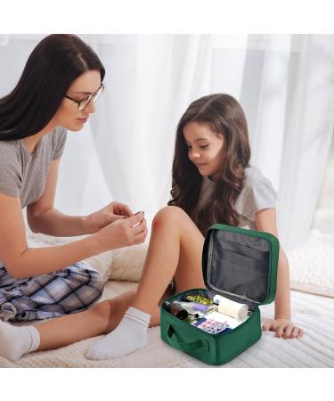 Wugu Portable Medication Bag - 2 Piece Tablet Box Moisture-Resistant Travel Pharmacy Bag for School Camping & Hiking - Green - Buy Online on GoSupps.com