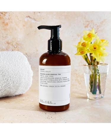 Evolve Organic Beauty - Sunless Glow 3-in-1 Streak-Free Gradual Tan | Carob Fruit + Papaya Extract Shea Butter | All Skin Types | Vegan Cruelty-Free (8.5 fl oz | 250 ml) - Buy Online on GoSupps.com