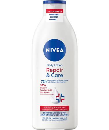 NIVEA Body Lotion Repair & Care Body cream for very dry skin & to relieve feelings of tension body lotion with glycerin niacinamide and provitamin B5 400 ml 400 ml 1er Pack