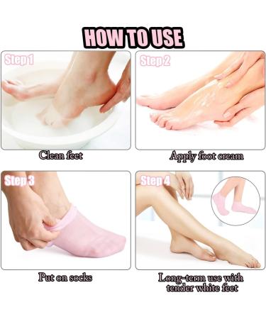 JOOTUEPO Silicone Moisturizing Exfoliating Socks - 1 Pair for Dry Cracked Feet | Anti-Slip Aloe Socks for Women | Repair and Soften Rough Skin - Buy Online on GoSupps.com