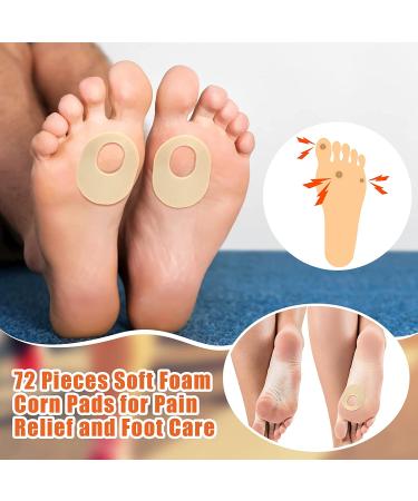 72 Count Soft Foam Callus Cushions - Oval Corn Pads for Foot Care - Waterproof Corn Protectors - Self Stick Adhesive - Beige - Buy Online on GoSupps.com