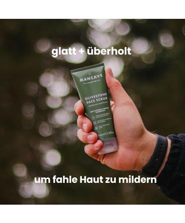 ManCave Olivestone Face Scrub 100ml - Exfoliates & Smoothes | Vegan | Made in England - Buy Online on GoSupps.com