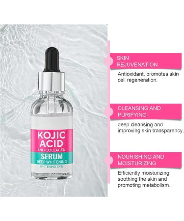 Kojic Acid Serum - Collagen Face Serum for Skin Lig_htening - Anti Aging Face Serum - Dark Spot Correcting Glow Serum - Hydrating Serum - Facial Serum for Firming Moisturising Nourishing (30ml) - Buy Online on GoSupps.com