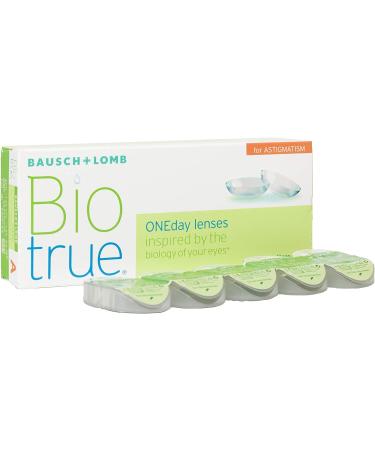 Bausch + Lomb Biotrue Oneday Toric Lenses for Astigmatism - Daily Soft Contact Lenses (30 Pack) - BC 8.4 mm Dia 14.5 Cyl -2.25 Axis 080 +1.75 Diopters - International Shipping - Buy Online on GoSupps.com