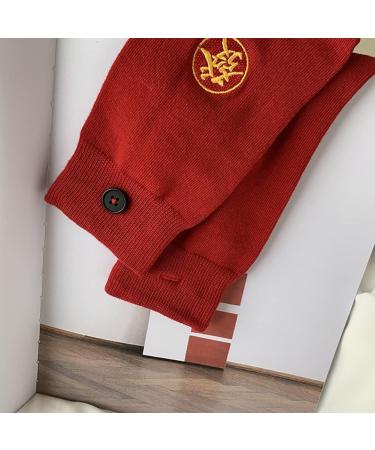 Chinese New Year Men's Cotton Zodiac Socks - Red Good Luck Socks for Spring Festival (Size 39-44) - Buy Online on GoSupps.com