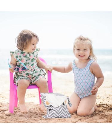 Wet Bag (2pcs) - Tinabless Waterproof Wet Dry Bag for Travel, Beach, Pool - Reusable Baby Wet Bags with Two Zippered Pockets Grey - Buy Online on GoSupps.com