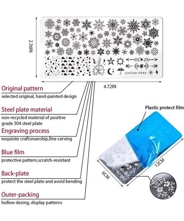 RUNRAYAY 6Pcs Christmas Theme Nail Art Stamping Plate Kit with Nail Stamper & Scraper Various Pattern Snow Elk Santa Claus Collection Nail Art Plates Set for Christmas Design DIY Print Manicure Salon B + Tools - Buy Online on GoSupps.com