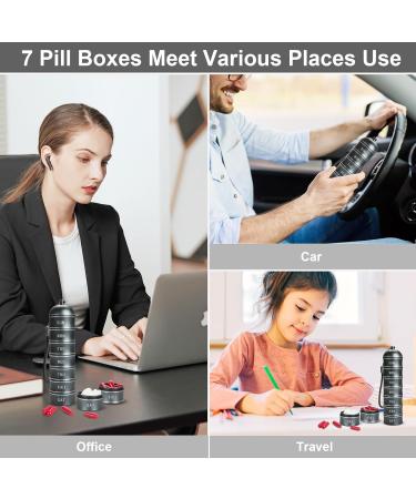 Buy Metal 7-Day Pill Organizer - Stackable Waterproof Aluminum Box for Pills Vitamins & Supplements - Buy Online on GoSupps.com
