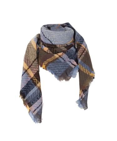 Triangular scarf women's cozy pattern button towel women scarves for cold weather winter cotton triangle triangle triangular scarf unit size blue