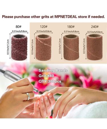300pcs #80 Grit Sanding Bands for Acrylic Nails | Efile Nail Drill Bits Mandrel - Buy Online on GoSupps.com